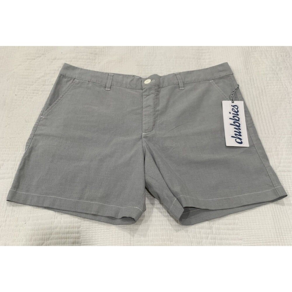 Chubbies Men’s Cruise Control Gray Solid Chino Shorts 6in Inseam Pockets 38